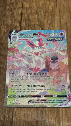 Pokemon TCG Sylveon VMAX 212/203 Evolving Skies Secret Rare Card NM - Image 1