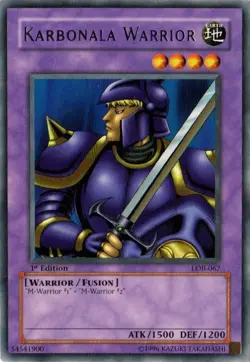 Yugioh - Karbonala Warrior (Rare) (Unlimited) - LOB-067 P - Image 1