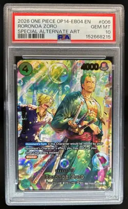2025 One Piece The Best Roronoa Zoro Promo Special Alt Art #PRB02-006 PSA 10 - Image 1