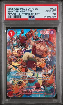 2025 ONE PIECE OP10-ROYAL BLOOD SPECIAL ALTERNATE ART #002 EDWARD NEWGATE PSA 10 - Image 1