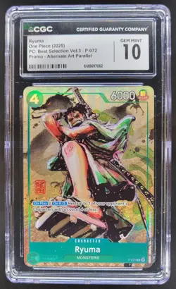 2025 ONE PIECE RYUMA PROMO ALTERNATE ART P-072 CGC 10 RC7 - Image 1