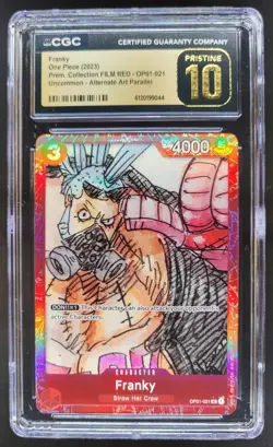 2023 ONE PIECE FRANKY PROMO FILM RED ALT ART OP01-021 CGC 10 PRISTINE A PT - Image 1