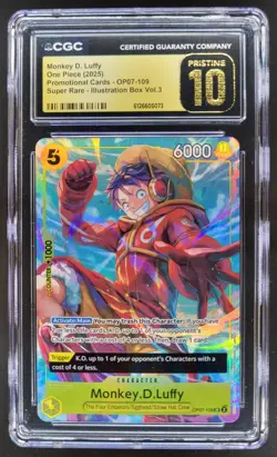 2025 ONE PIECE MONKEY D. LUFFY SUPER RARE PROMO OP07-109 CGC 10 PRISTINE B PT - Image 1