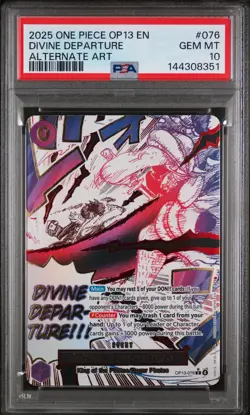 2025 ONE PIECE OP13-CARRYING ON HIS WILL ALTERNATE ART DIVINE DEPARTURE PSA 10 - Image 1
