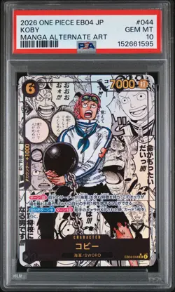 2026 ONE PIECE JAPANESE EB04-EGGHEAD CRISIS MANGA ALT ART #044 KOBY PSA 10 - Image 1