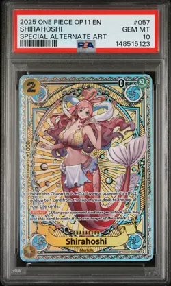 2025 ONE PIECE A FIST OF DIVINE SPEED SPECIAL ALT ART #057 SHIRAHOSHI PSA 10 - Image 1