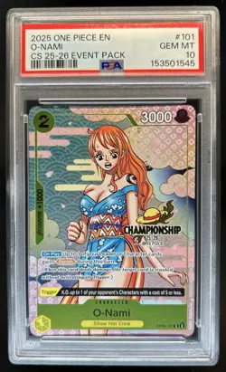 2025 One Piece CS Event Pack O-Nami #OP06-101 PSA 10 GEM MINT - Image 1