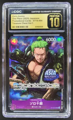 2025 ONE PIECE JP ZORO-JUUROU PROMO ST18-004 CGC 10 PRISTINE B PT - Image 1