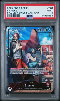 2025 ONE PIECE PROMOS PSA MAGAZINE EXCLUSIVE #001 SHANKS PSA 9 - Image 1