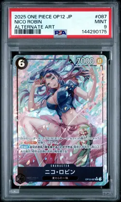 2025 ONE PIECE JPN OP12-LEGACY OF THE MASTER ALTERNATE ART #087 NICO ROBIN PSA 9 - Image 1