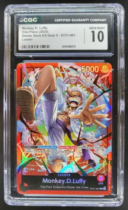 2025 ONE PIECE MONKEY D. LUFFY LEADER ST21-001 CGC 10 A PT - Image 1