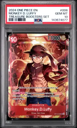 2024 ONE PIECE PROMOS TREASURE BOOSTERS SET #006 MONKEY D. LUFFY PSA 10 - Image 1
