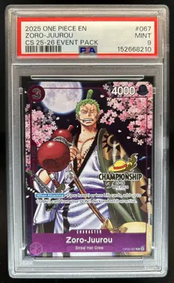 2025 One Piece CS Event Pack Zoro-Juurou #OP05-067 PSA 9 - Image 1