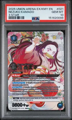 2025 UNION ARENA UEX05BT/KMY DEMON SLAYER 3 STAR #021 NEZUKO KAMADO PSA 10 - Image 1
