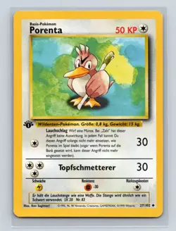 Farfetch'd Pokemon German Base Set 1st Edition (PORENTA) #27 NM/LP - Image 1