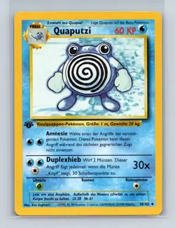 Poliwhirl Pokemon German Base Set 1st Edition (QUAPUTZI) #38 NM/LP - Image 1