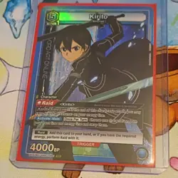 Sword Art Online Kirito (Aincrad) Action Foil Raid Trigger SR Card 4000BP - Image 1
