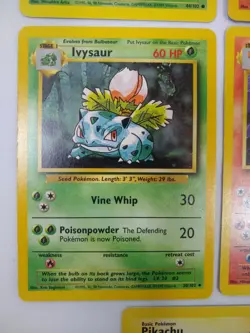 Vintage Pokemon Base Set Card Lot – Starters Pikachu Eevee Bulbasaur Charmander - Image 5