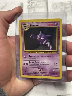 Pokemon TCG Haunter 43/130 Base Set 2 Unlimited Uncommon Card WOTC Vintage LP - Image 2