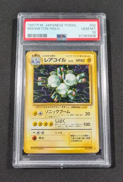 Pokemon Card Japanese Holo Magneton No. 082 PSA 10 GEM MINT Fossil - Image 1