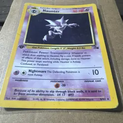 Pokemon TCG Haunter 1st Edition Holo Card Fossil, 6/62, Holographic Rare - Image 2