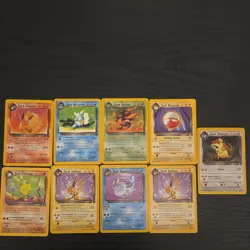 Pokemon Team Rocket Dark Pokemon Card Lot Wizards Dark Jolteon Vaporeon 9 Cards - Image 1