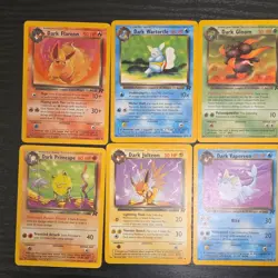 Pokemon Team Rocket Dark Pokemon Card Lot Wizards Dark Jolteon Vaporeon 9 Cards - Image 2