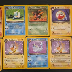 Pokemon Team Rocket Dark Pokemon Card Lot Wizards Dark Jolteon Vaporeon 9 Cards - Image 3