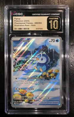 RARE Piplup 098/094 CGC PRISTINE 10 IR Phantasmal Flames Pokemon Card New Slab - Image 1