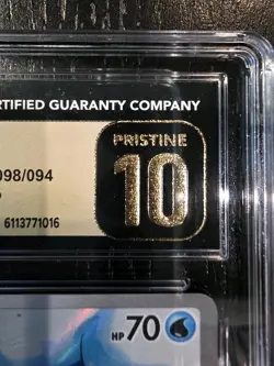 RARE Piplup 098/094 CGC PRISTINE 10 IR Phantasmal Flames Pokemon Card New Slab - Image 3