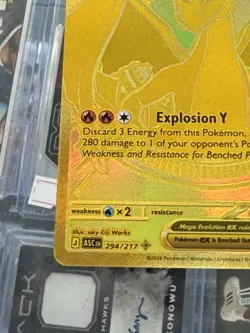 Mega Charizard Y EX No. 294/217 Ascended Heroes Pokemon Card Gold Beautiful - Image 2