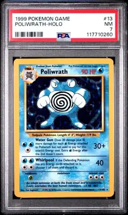 PSA 7 - 1999 Pokemon Game POLIWRATH HOLO #13 (0260) - Image 1
