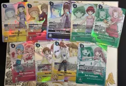Set Of 9 Digimon Card Game Rika Zoe Nene Mimi Ruli Kari Alt Art Premium Heroines - Image 1