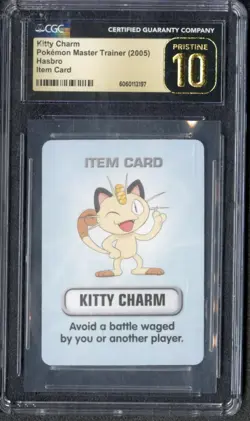 2005 Pokemon Master Trainer Kitty Charm Hasbro Item Card CGC 10 PRISTINE - Image 1