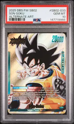 2025 DRAGON BALL SUPER CARD GAME FUSION WORLD MANGA BOOSTER 02 SON GOKU PSA 10 - Image 1