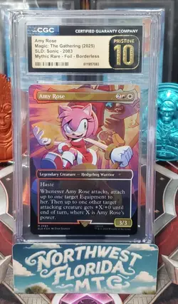 CGC Pristine 10 -Secret Lair: Sonic: Friends & Foes - Amy Rose (Foil) Borderless - Image 1