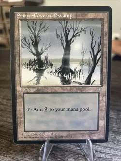 MTG Magic the Gathering - Ice Age Edition (1995) - Snow-Covered Swamp - Image 1