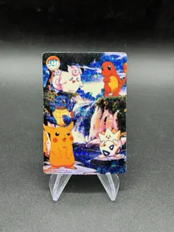 Pikachu Togepi Holo Pokemon Vintage Pocket Monster Vending Prism Sticker 327 - Image 1