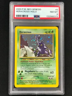 Pokemon 2000 Heracross Holo 6/111 Neo PSA 8 - Image 1