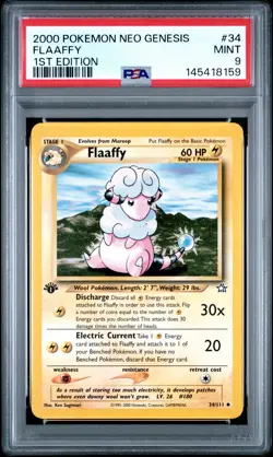 2000 POKEMON NEO GENESIS 1ST ED #34 FLAAFFY PSA 9 - Image 1