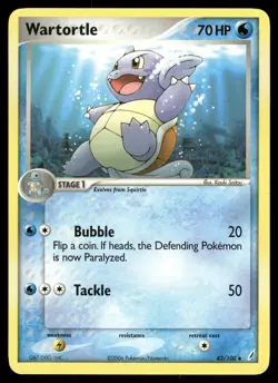 WARTORTLE 42/100 UC MP CRYSTAL GUARDIANS POKEMON - Image 2