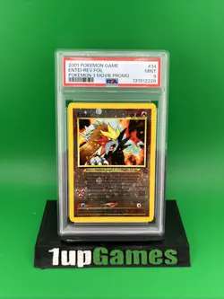 2001 Pokemon Black Star Entei Promo PSA 9 #34 With multiple Swirls - Image 1