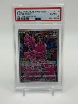 PSA 10 GEM MINT JAPANESE POKEMON 2022 FA/ORICORIO 176/172 S12a VSTAR UNIVERSE - Image 1