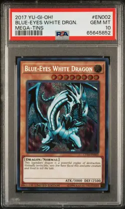 Blue-Eyes White Dragon PSA 10 CT14-EN002 - Secret Rare - Limited Edition YuGiOh - Image 1