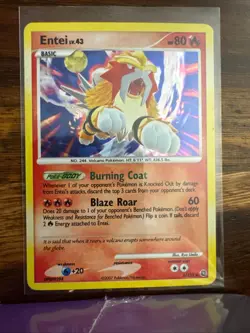Entei 4/132 Holo Rare Secret Wonders Pokemon Holo Lightly Played - Image 1