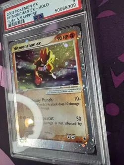 Pokemon Hitmonchan ex EX Ruby & Sapphire Holo Ultra Rare #98 PSA 9 Mint - Image 2