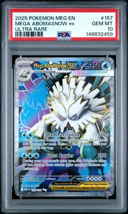 2025 POKEMON MEG EN-MEGA EVOLUTION ULTRA RARE #157 MEGA ABOMASNOW EX PSA 10 - Image 1