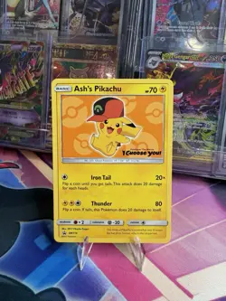 POKEMON ASH’S PIKACHU SUN AND MOON BLACK STAR PROMO #110 NM - Image 1