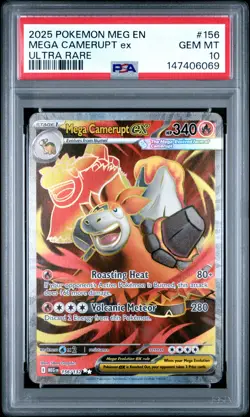 2025 POKEMON MEG EN-MEGA EVOLUTION ULTRA RARE #156 MEGA CAMERUPT EX PSA 10 - Image 1