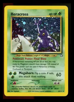#2 Heracross 6/111 Neo Genesis 2000 Holo Rare WOTC Pokemon Card TCG - Image 1